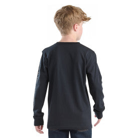 Youth Long-Sleeve Camo C T-Shirt- Caviar Black