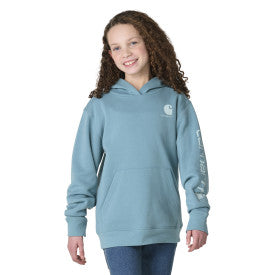 Youth Girls Long-Sleeve Logo SweatShirt -Mineral Blue