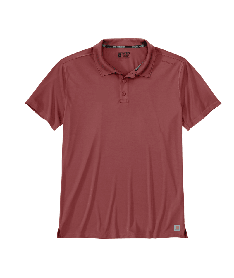 Force Sun Defender™ Relaxed Fit Lightweight Short-Sleeve Polo - Crimson Moss Heather