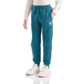 Youth Girls Quilted Jersey Logo Sweatpant - Atlantic Deep