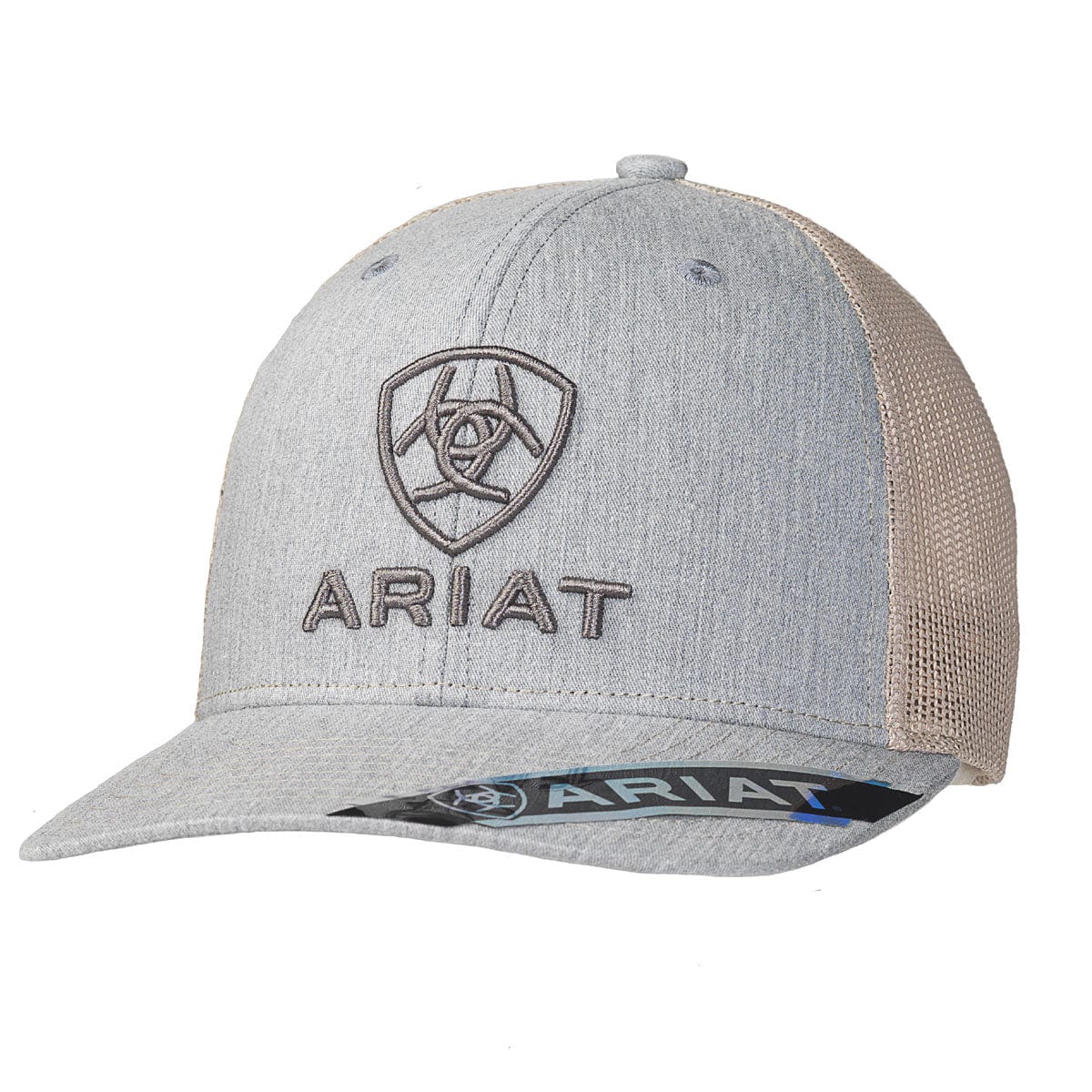 Ariat Men's Mesh Snapback - Grey/Tan