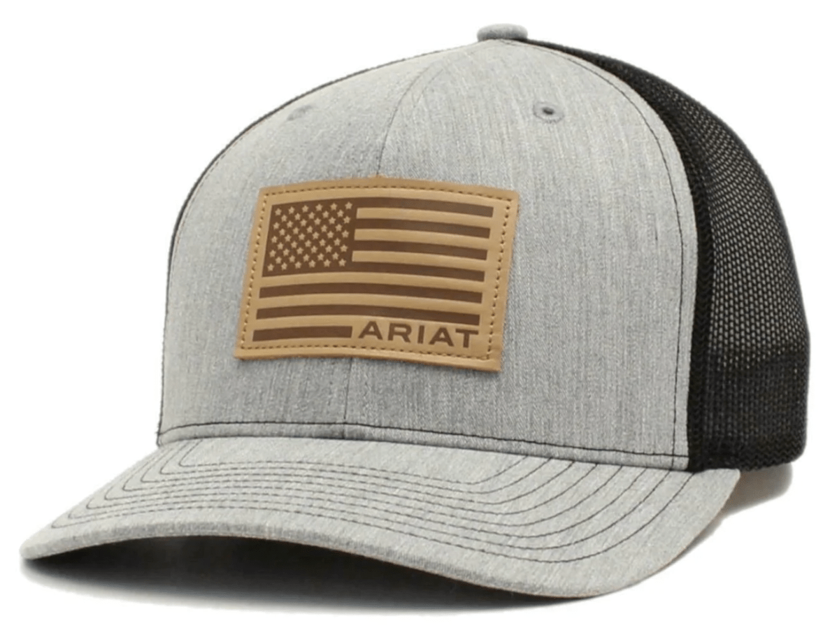 Ariat Men's USA Flag Patch Trucker Cap - Grey