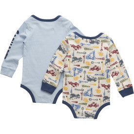 Infant Long-Sleeve Construction Bodysuit 2pc Set - Dream Blue