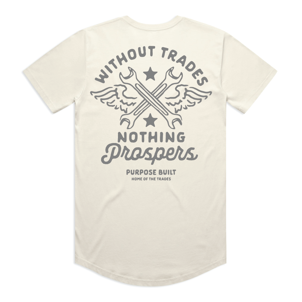 Nothing Prospers, Drop Short Sleeve Tee, Ecru