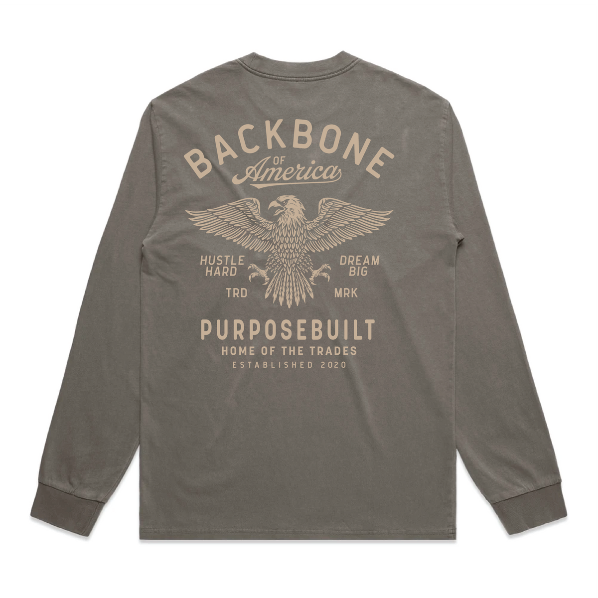 Americas Workforce HD Long Sleeve Tee, Faded Grey