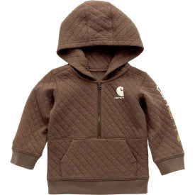 Infant/Toddler Long Sleeve Quilted Jersey 1/2 Zip Sweatshirt - Chestnut