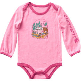 Infant Long-Sleeve Pumpkin Truck Bodysuit - Cashmere Rose