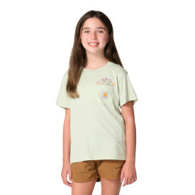Youth Girls Short-Sleeve Garden Pocket T-Shirt - Sea Foam