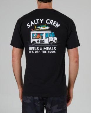 REELS & MEALS S/S TEE, BLACK - Purpose-Built / Home of the Trades