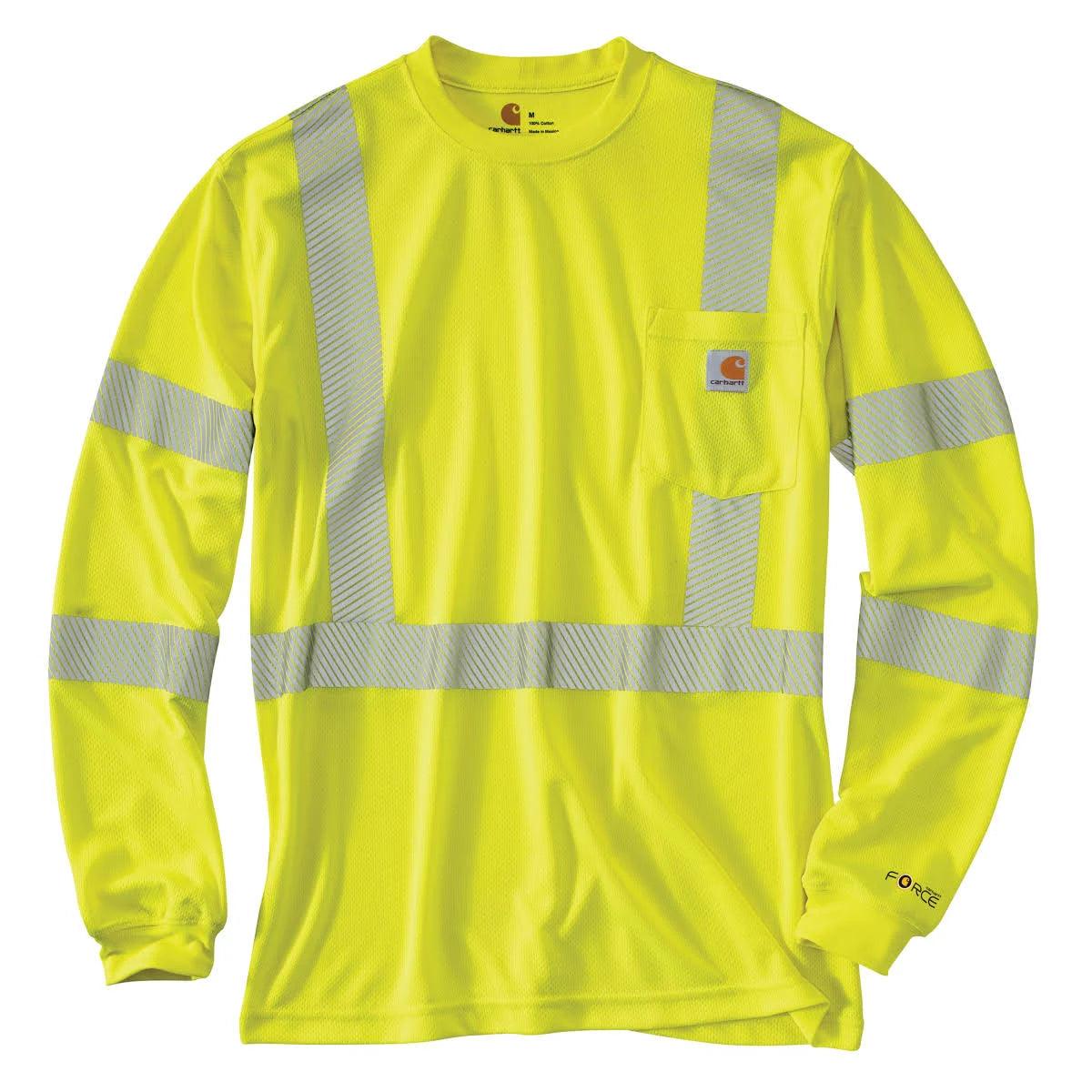 Class 3 High Visibility Force Long Sleeve T-Shirt - Brite Lime