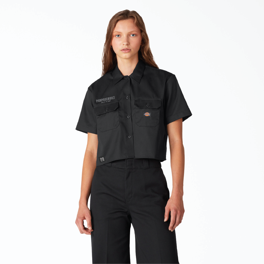 Dickies X PB: Women's Crop Trademark Work Shirt, Black