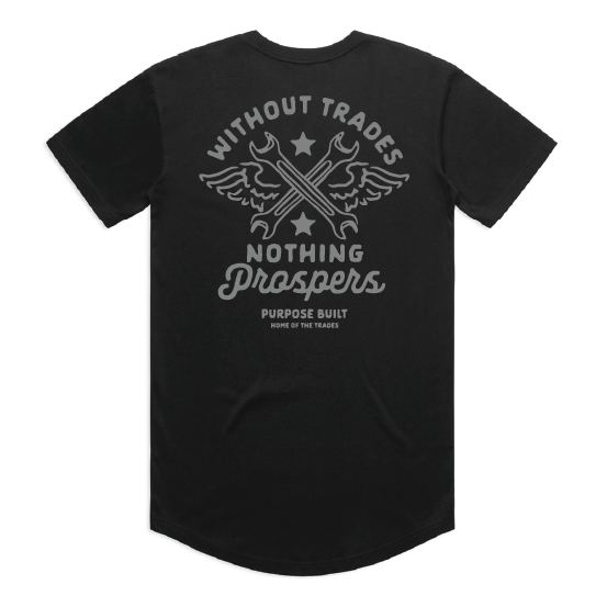 Nothing Prospers, Drop Short Sleeve Tee, Black