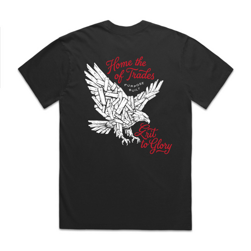 Crafted Freedom HD Tee, Faded Black