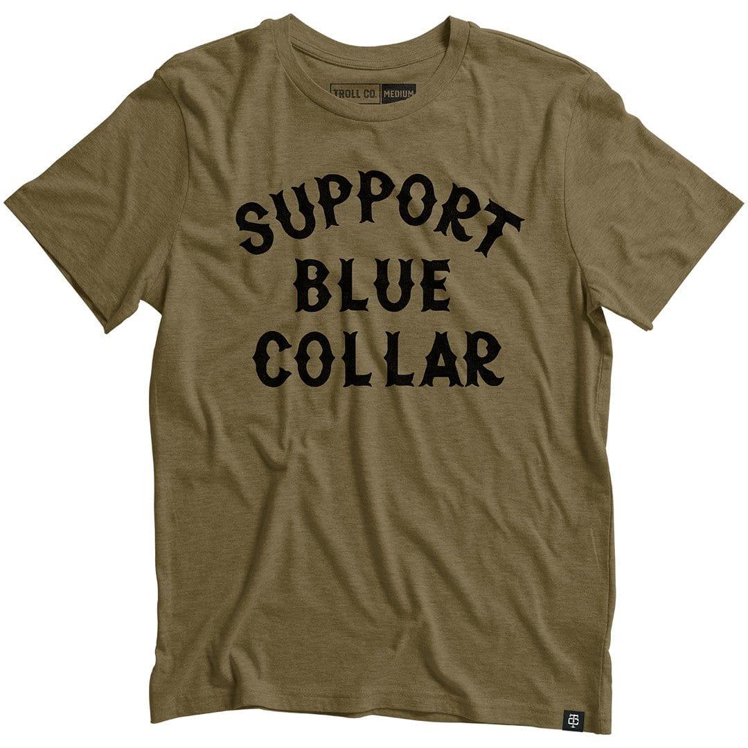SUPPORT BLUE COLLAR TEE: Green - Purpose-Built / Home of the Trades