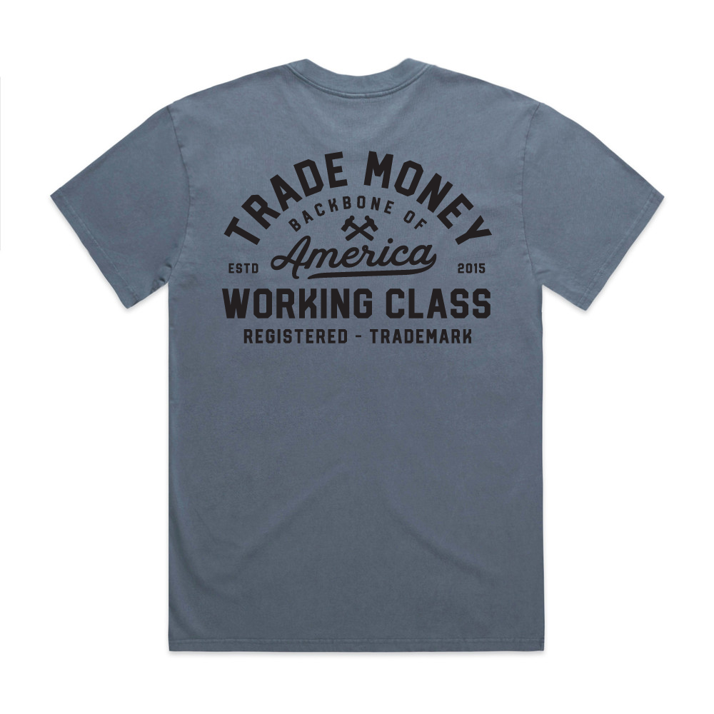 Property of Work Heavy Tee, Faded Indigo