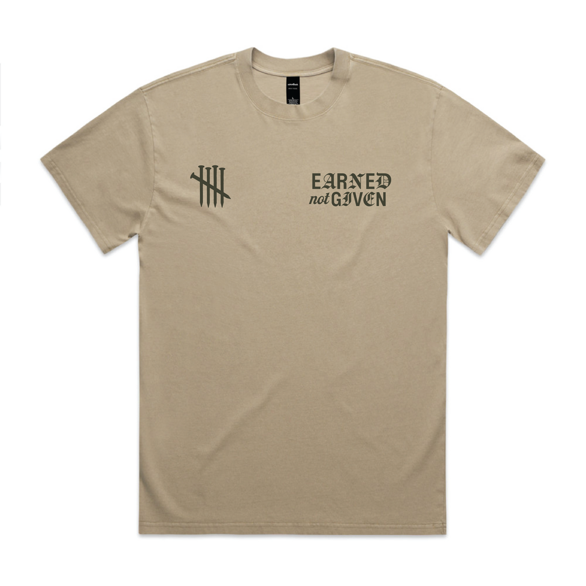 Stacked HD Tee, Faded Khaki