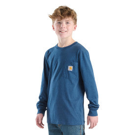Youth Long-Sleeve Graphic T-Shirt- Dark Denim