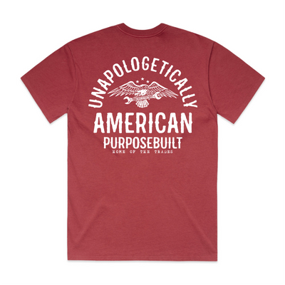 Unapologetically America HD Tee, Faded Cardinal