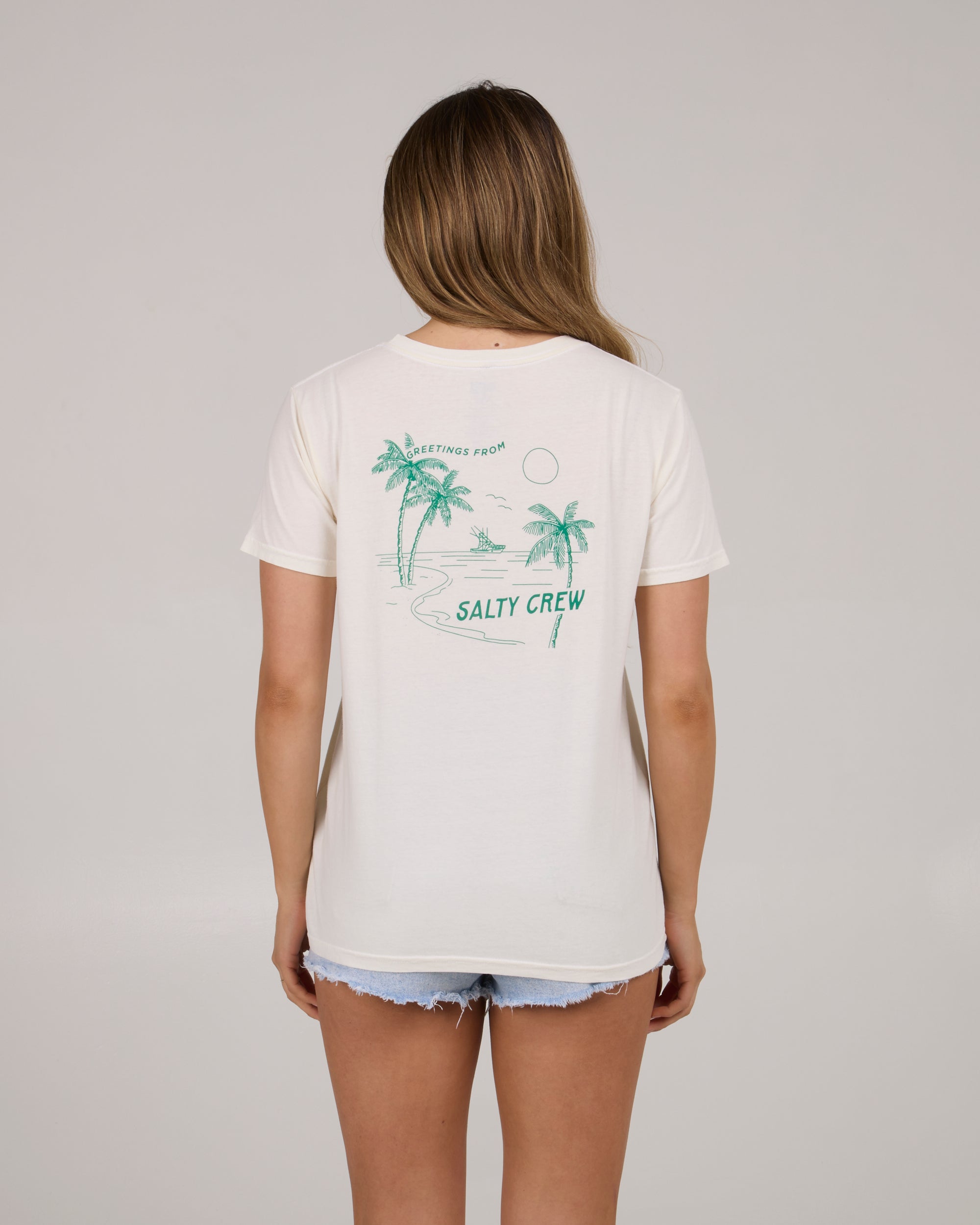 Women’s Greetings BF Tee, Off White