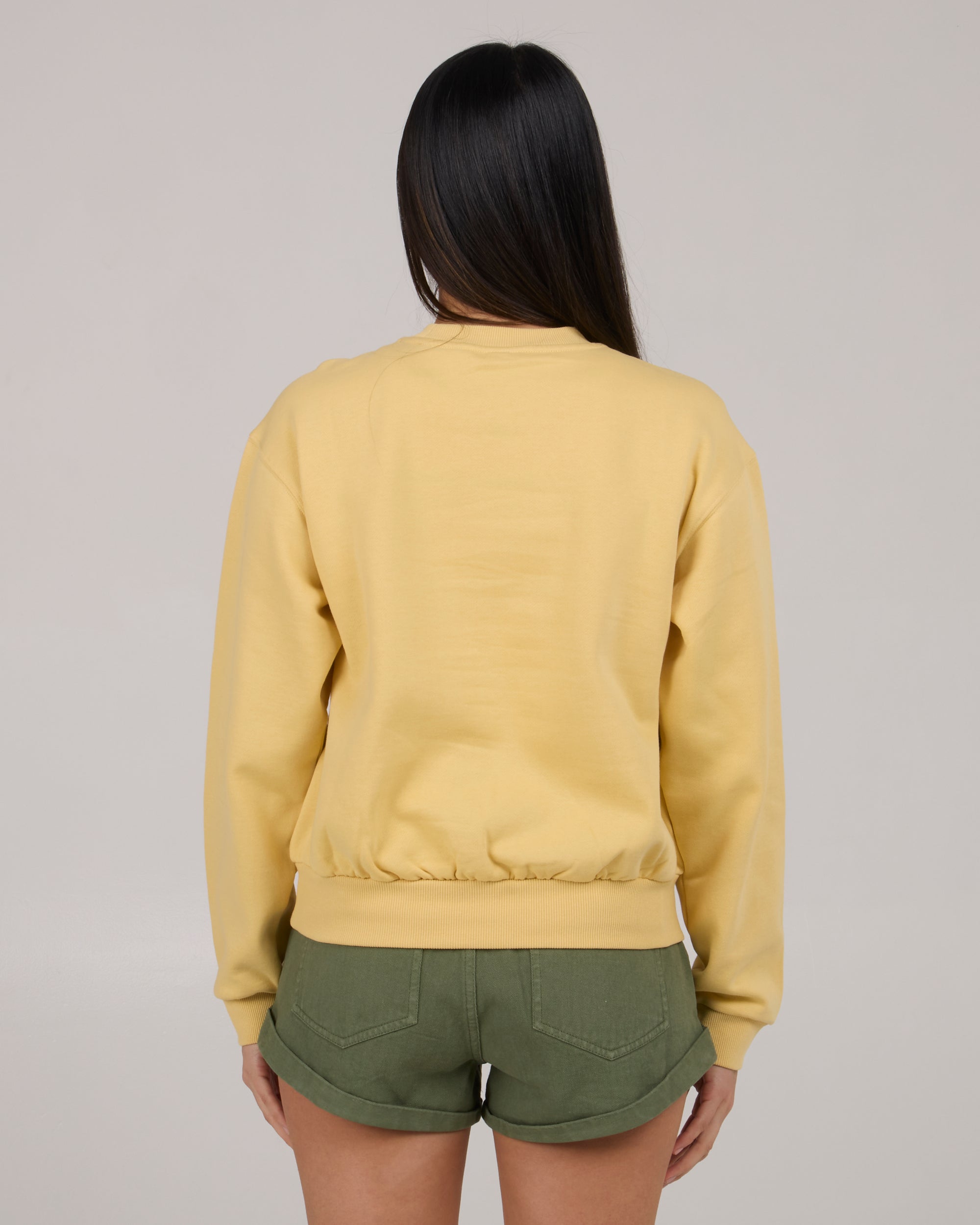 Women’s Queen Palm Crew Hoodie, Dusty Gold