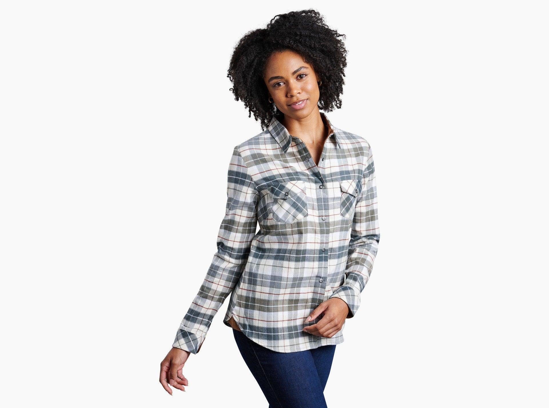 Women's Tess Flannel Long Sleeve - Sage - Purpose-Built / Home of the Trades