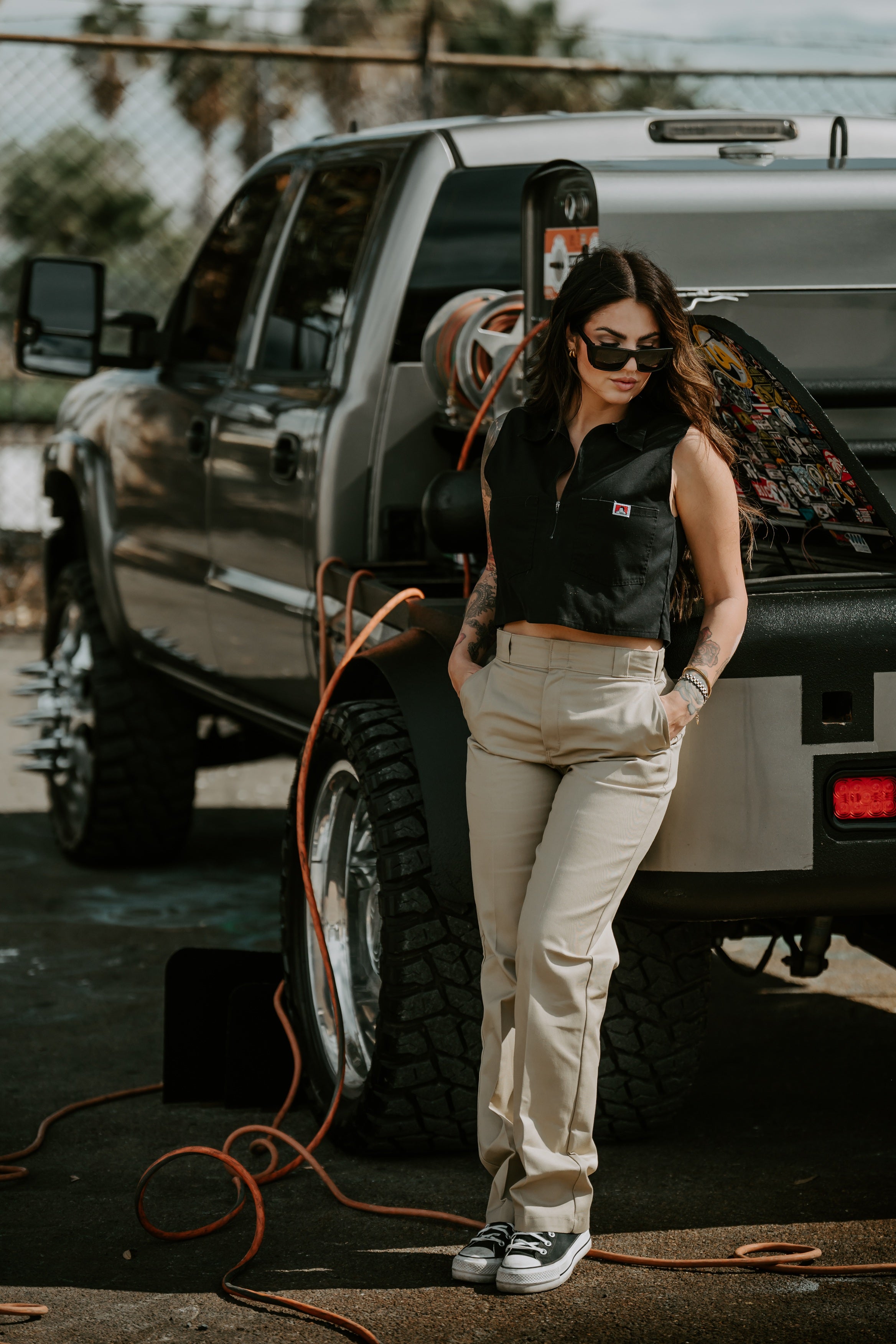 Ben Davis x Purpose-Built: Custom Women's Crop - Black Solid