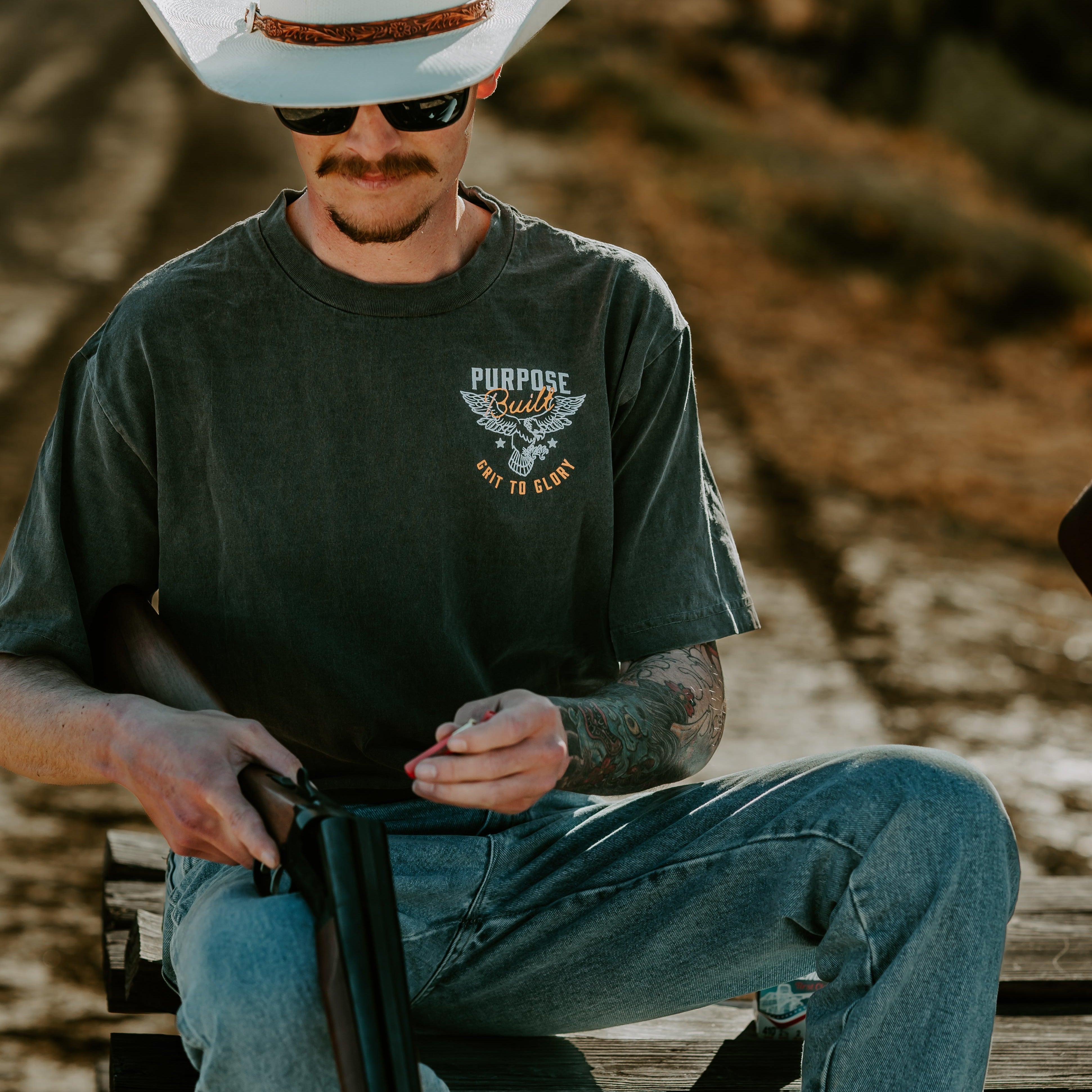 Grit To Glory Tee, Mineral Grey