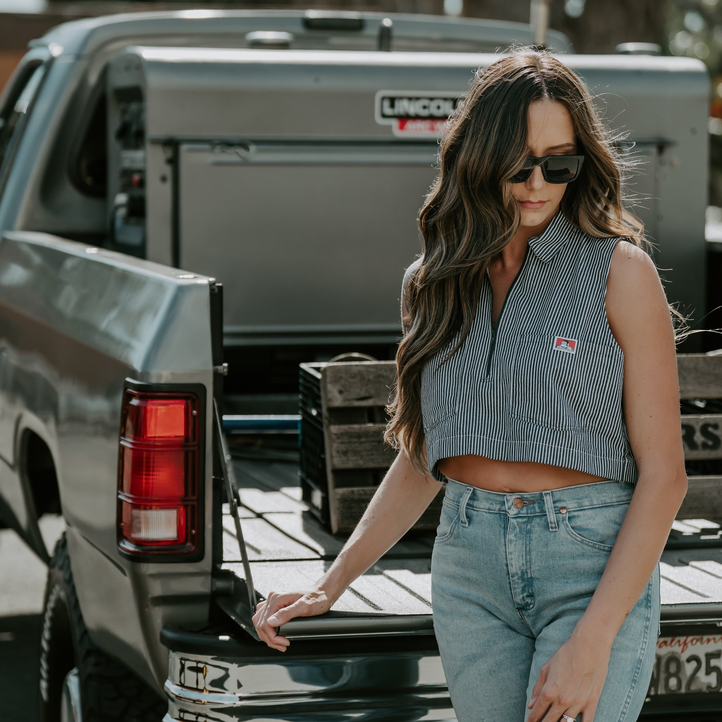 Ben Davis x Purpose-Built: Custom Women's Crop - Hickory Stripe