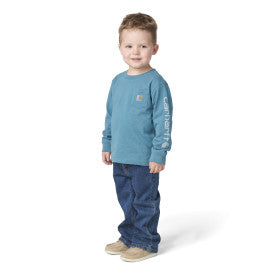 Youth Boys Long-Sleeve Pocket Logo T-Shirt - Hydro