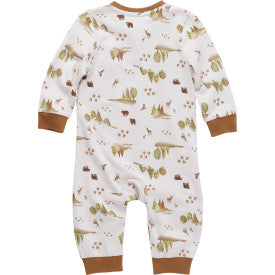 Infant Boys Long Sleeve Printed Coverall - Malt