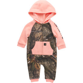 Infant Girls Long Sleeve Zip Front Camo Coverall - Mossy Oak Country DNA