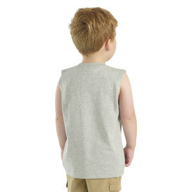 Boys Sleeveless Graphic Tractor T-Shirt - Grey Heather