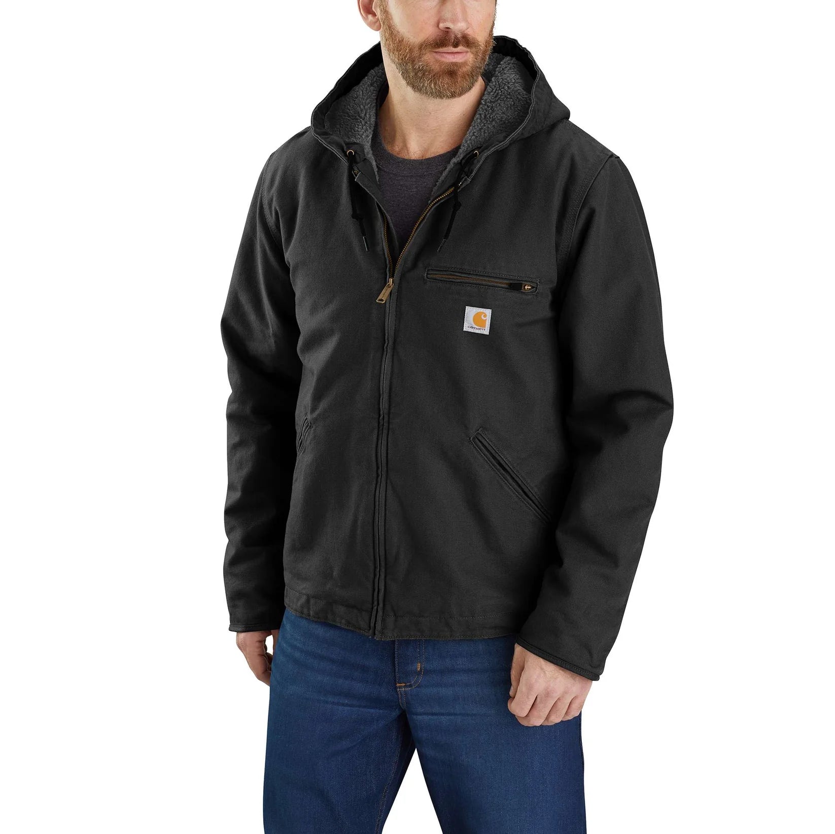 Washed Duck Sherpa-Lined  Sierra Jacket, Black