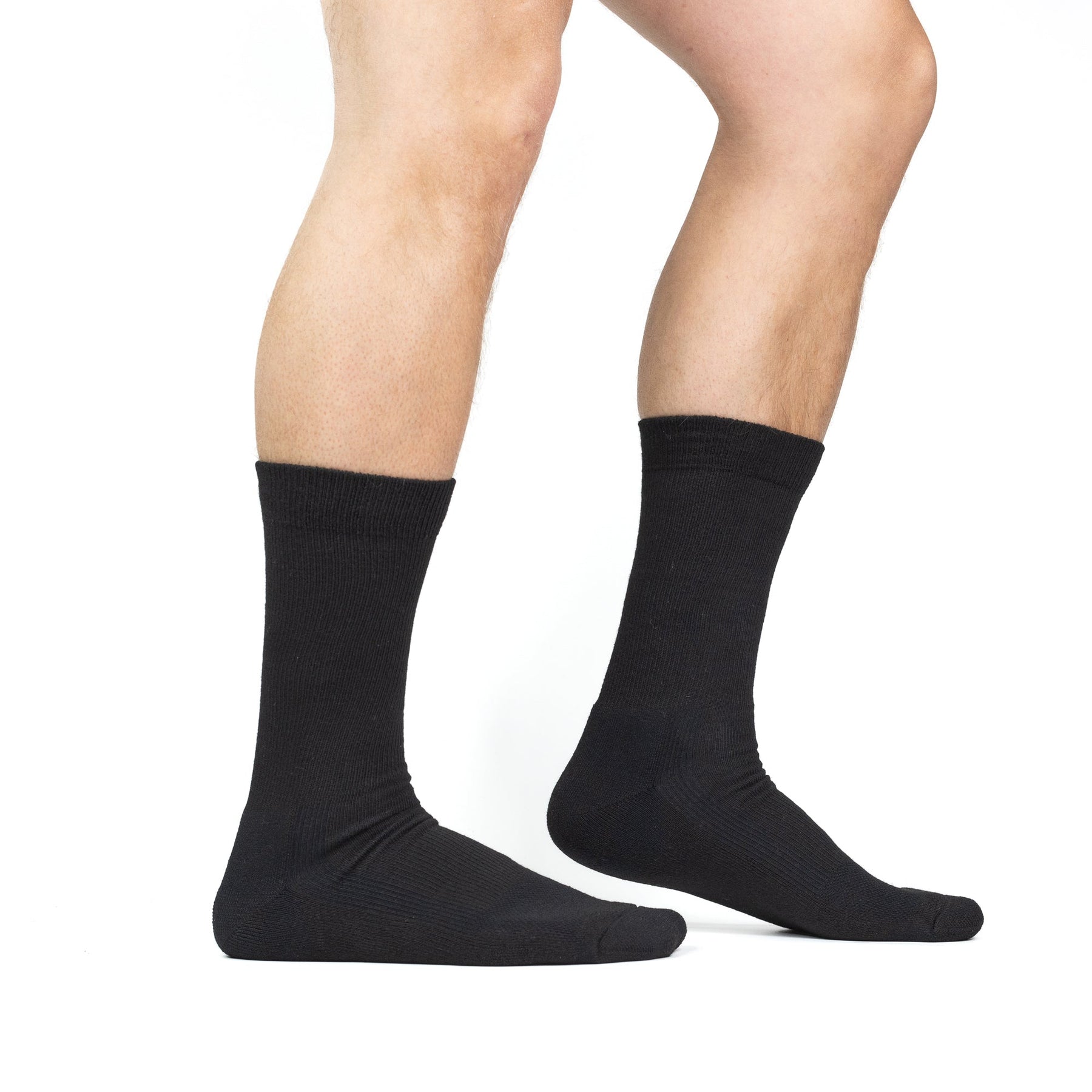 Men's Work & Weekend Lightweight Crew Work Sock - 2 Pack, Black