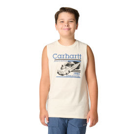 Youth Boys Sleeveless Racing T-Shirt - Turtledove