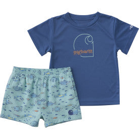 Infant/Toddler Boys Force Sun Defender Short Sleeve Shirt and Printed Short Set - Yucca