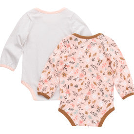 Infant Girls Long Sleeve Floral Print 2pc Set - Tropical Peach