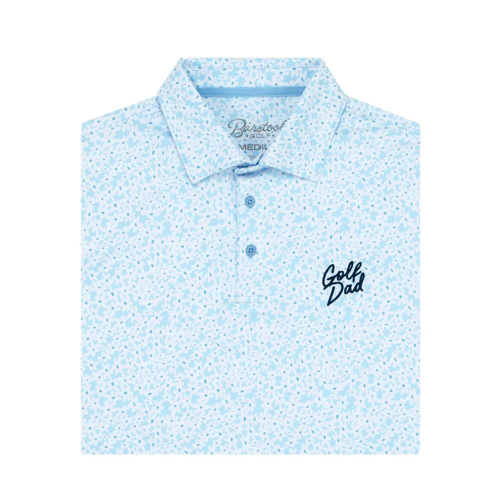 Golf Dad Floral Printed Polo - Powder Blue