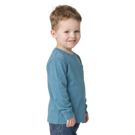Youth Boys Long-Sleeve Pocket Logo T-Shirt - Hydro