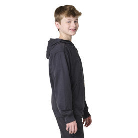 Youth Boys Long-Sleeve Garment Dyed Sweatshirt - Caviar Black Wash