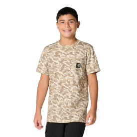 Youth Short-Sleeve Camo Pocket T-Shirt - Brown Camo