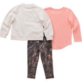 Infant Girls French Terry Bomber Jacker, T-Shirt & Legging Set - Mossy Oak Country DNA