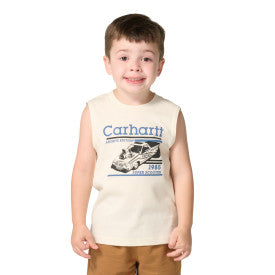 Youth Boys Sleeveless Racing T-Shirt - Turtledove