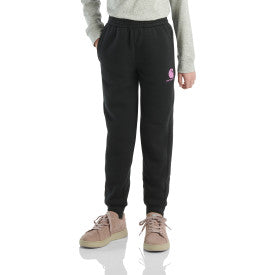 Youth Girls Fleece Logo Heather Sweatpant - Caviar Black