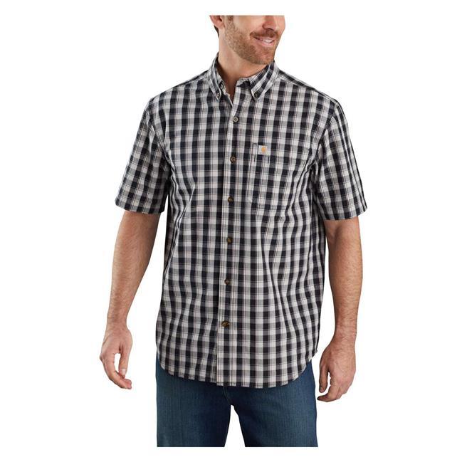 Relaxed Fit Lightweight Short Sleeve Plaid Shirt (Black) - Purpose-Built / Home of the Trades