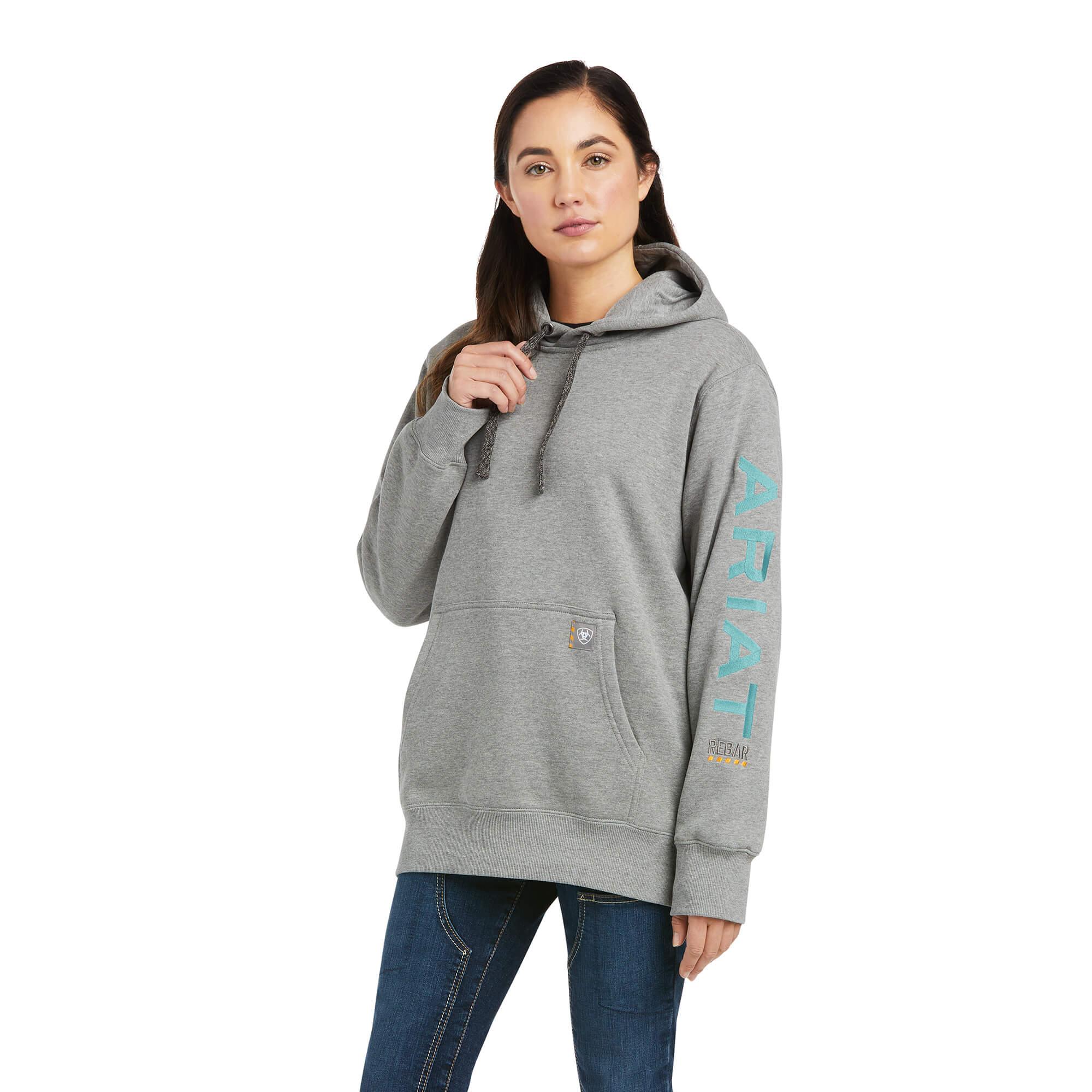 WOMENS REBAR GRAPHIC HOODIE (HEATHER GREY) - Purpose-Built / Home of the Trades