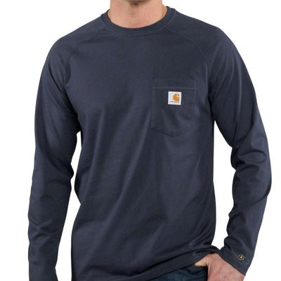 Men'S Force Cotton Delmont Long Sleeve T-Shirt (Navy)