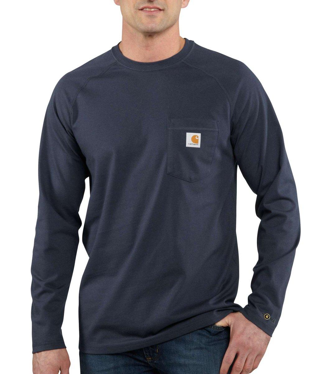 Men'S Force Cotton Delmont Long Sleeve T-Shirt (Navy) - Purpose-Built / Home of the Trades