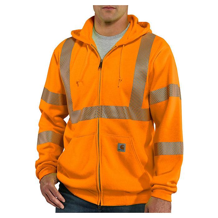 High-Visibility Zip Front Class 3 Sweatshirt (Brite Orange)