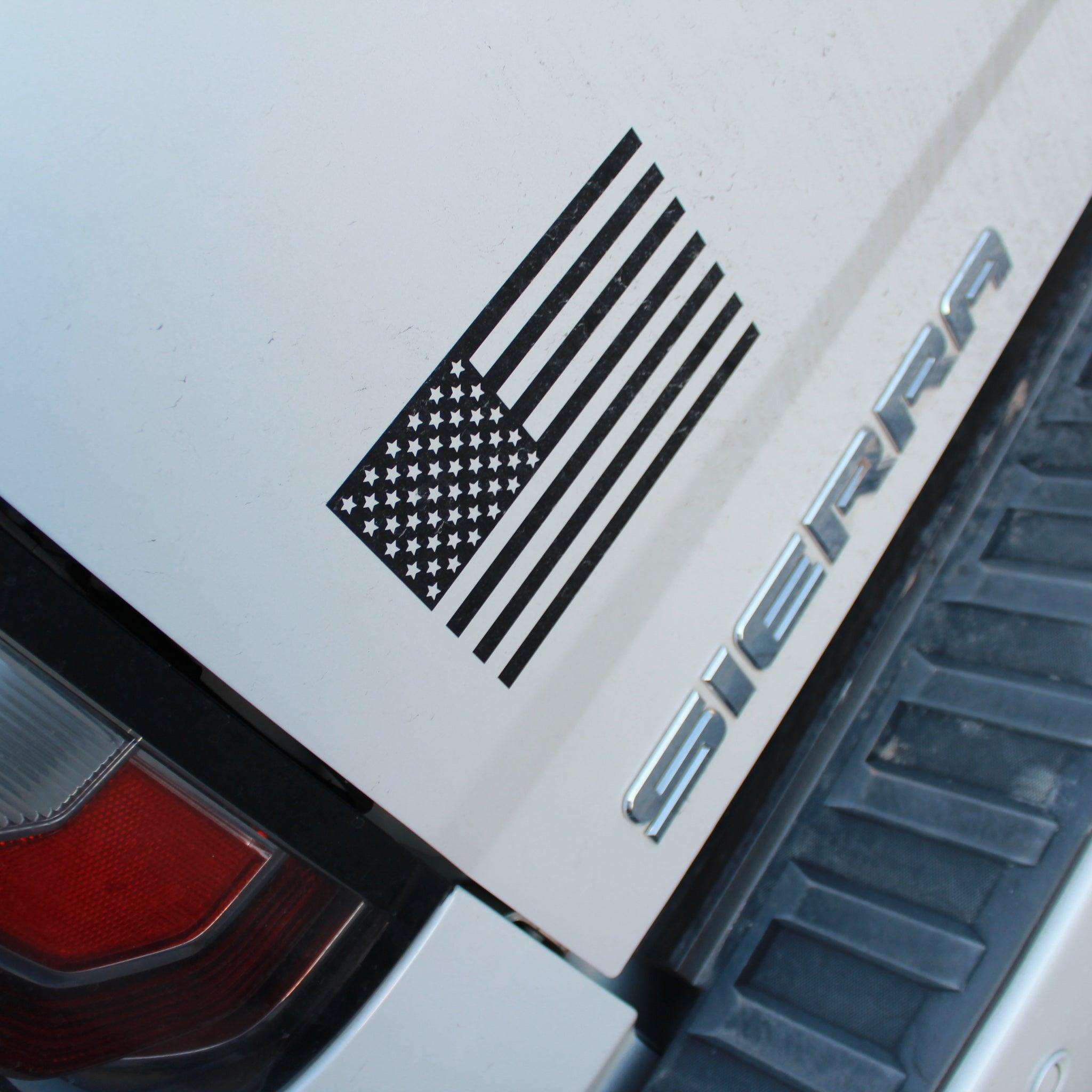TRUCK DECAL - USA FLAG BLACK (6" WIDE)
